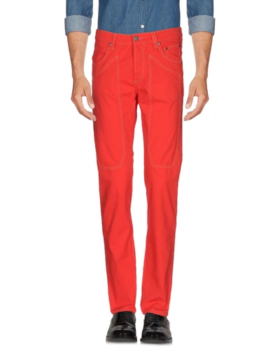 Shop Jeckerson Man Pants Red Size 28 Cotton, Elastane