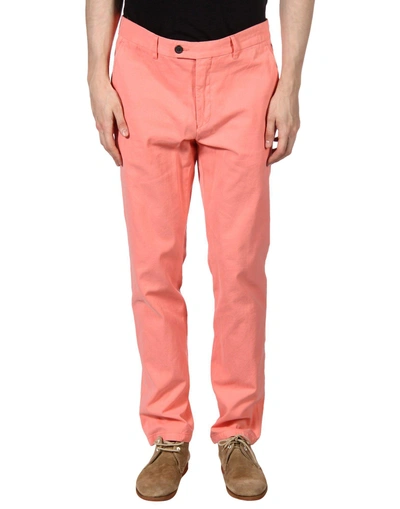 Shop Hentsch Man Casual Pants In Salmon Pink