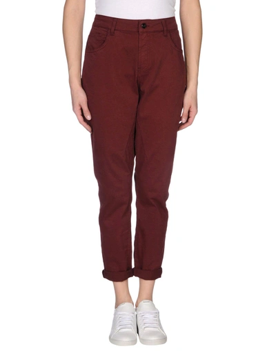 Shop Manila Grace Casual Pants In Brick Red
