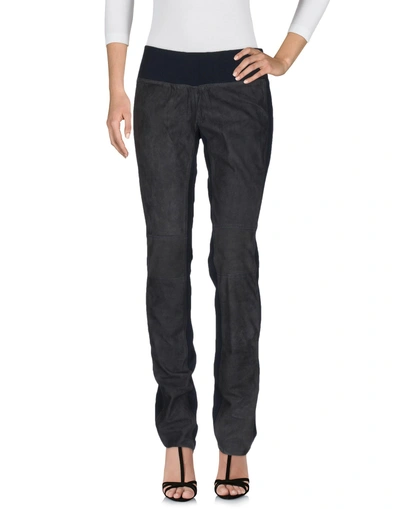 Shop Vicedomini Leather Pant In Dark Blue