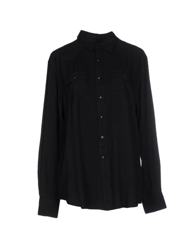 Shop Ralph Lauren Solid Color Shirts & Blouses In Black