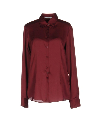 Shop Aglini Solid Color Shirts & Blouses In Maroon