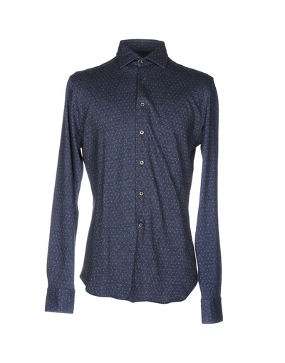 Shop Alessandro Gherardi Patterned Shirt In Dark Blue