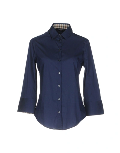 Shop Aquascutum Shirts In Dark Blue