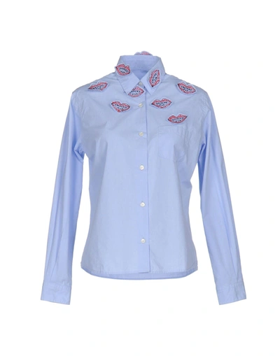 Shop Jimi Roos Solid Color Shirts & Blouses In Sky Blue