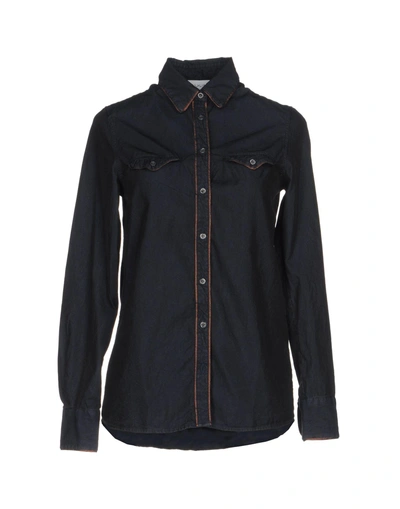 Shop Aglini Shirts In Dark Blue