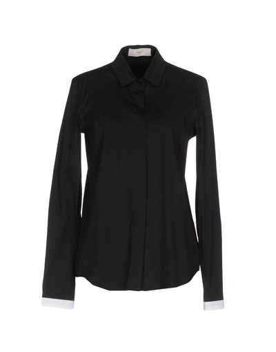 Shop Pringle Of Scotland Solid Color Shirts & Blouses In Black
