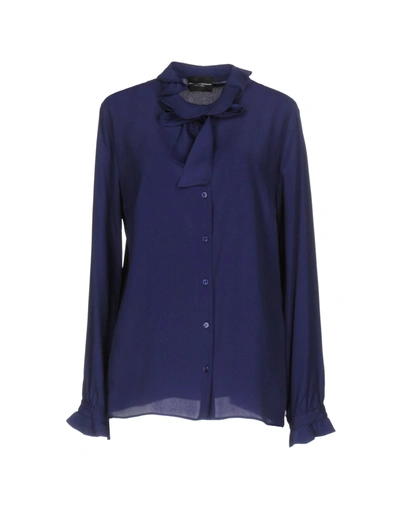 Shop Atos Lombardini Shirts & Blouses With Bow In Purple