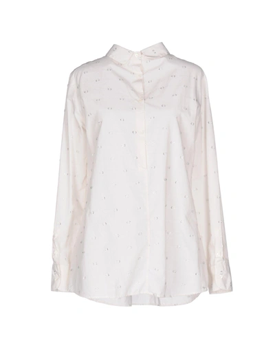 Shop Aglini Solid Color Shirts & Blouses In White