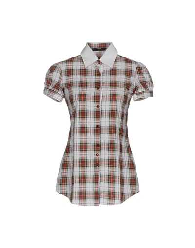 Shop Aglini Checked Shirt In Red
