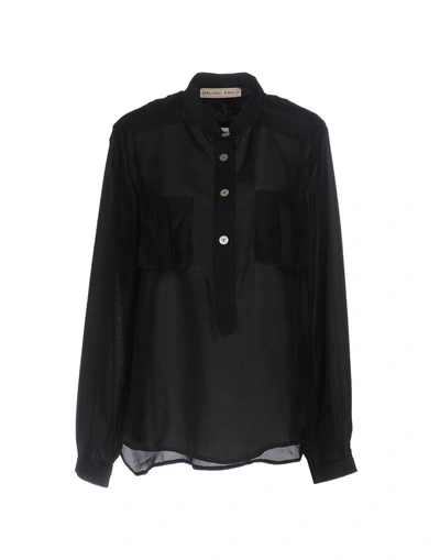 Shop Emiliano Rinaldi Silk Shirts & Blouses In Black