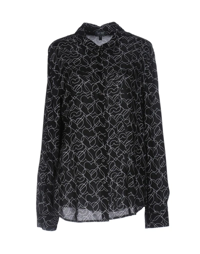 Shop Armani Jeans Patterned Shirts & Blouses In Black