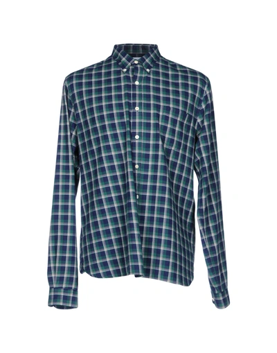 Shop Cuisse De Grenouille Checked Shirt In Green