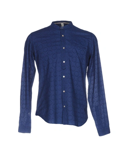 Shop Dnl Solid Color Shirt In Blue