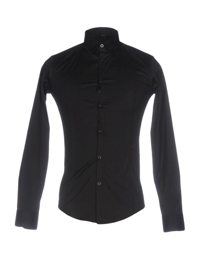 Shop Armani Jeans Solid Color Shirt In Black