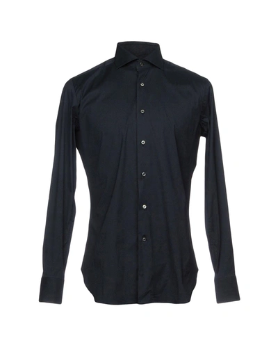 Shop Alessandro Gherardi Solid Color Shirt In Dark Blue