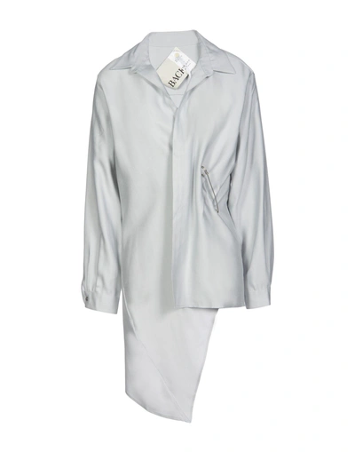 Shop Back Solid Color Shirts & Blouses In Light Grey