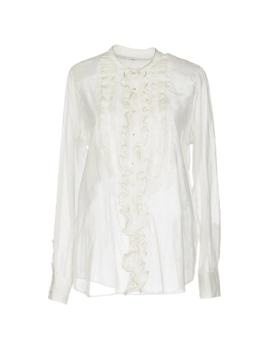 Shop Bagutta Solid Color Shirts & Blouses In White