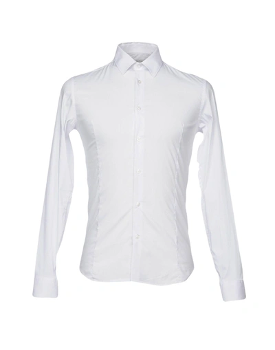 Shop Grey Daniele Alessandrini Solid Color Shirt In White