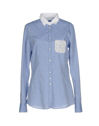 Shop Aglini Linen Shirt In Blue