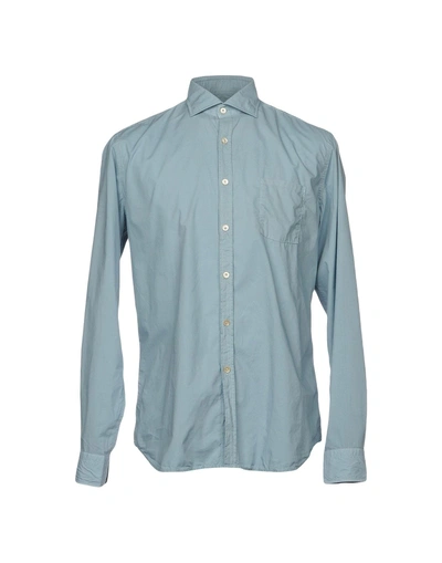 Shop Alessandro Gherardi Man Shirt Sky Blue Size 15 ¾ Cotton