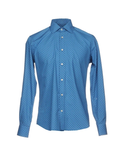 Shop Luchino Camicie Patterned Shirt In Blue