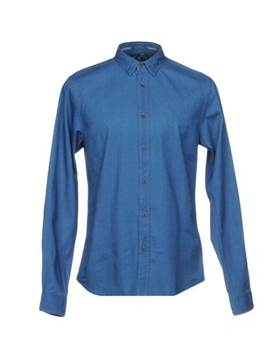 Shop Scotch & Soda Solid Color Shirt In Blue
