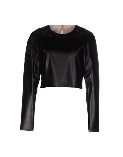 Shop Daniele Carlotta Solid Color Shirts & Blouses In Black