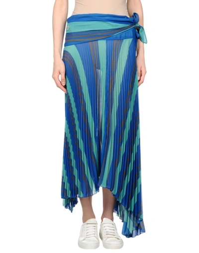 Shop Manila Grace 3/4 Length Skirts In Blue