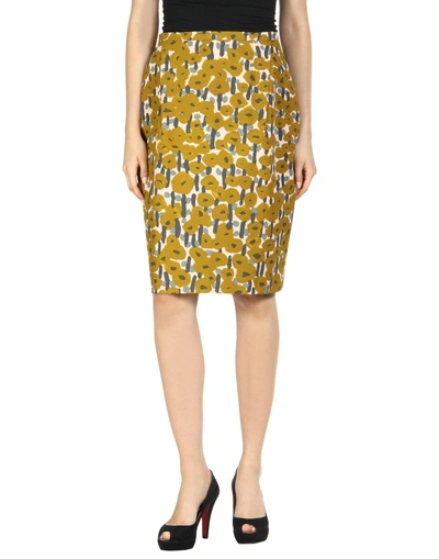 Shop Minä Perhonen Knee Length Skirt In Ocher
