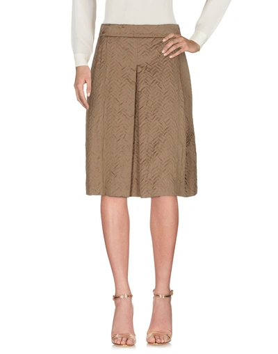 Shop Sofie D'hoore Knee Length Skirt In Khaki