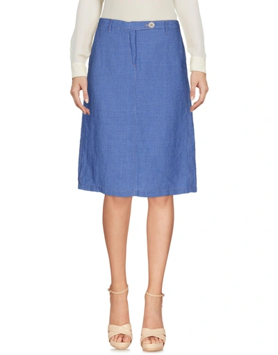 Shop Massimo Alba Knee Length Skirt In Pastel Blue