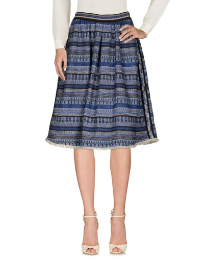 Shop Aglini Knee Length Skirts In Blue