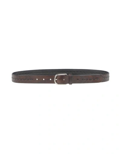 Shop Brunello Cucinelli Leather Belt In Dark Brown