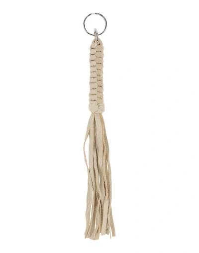 Shop Ryan Roche Key Ring In Beige