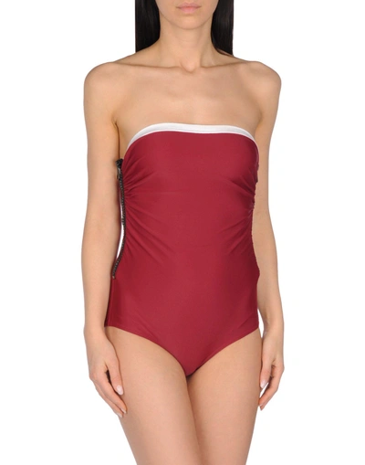 Shop Je M'en Fous One-piece Swimsuits In Maroon