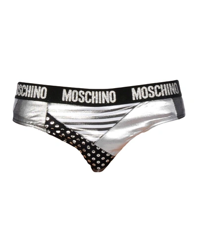Shop Moschino Swim Swim Briefs In Silver