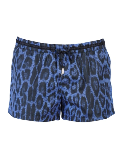 Shop Roberto Cavalli Beachwear Swim Shorts In Blue