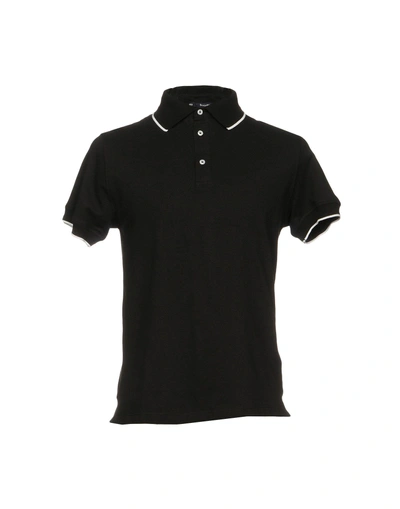 Shop Bagutta Man Polo Shirt Black Size S Cotton, Elastane