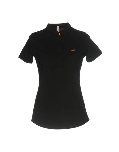 Shop Sun 68 Polo Shirts In Black