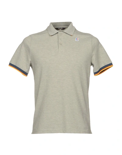 Shop K-way Polo Shirts In Grey