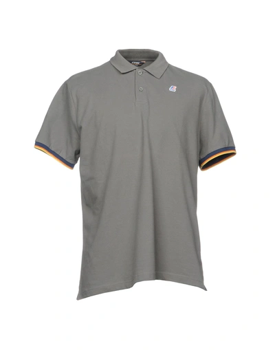 Shop K-way Polo Shirts In Lead