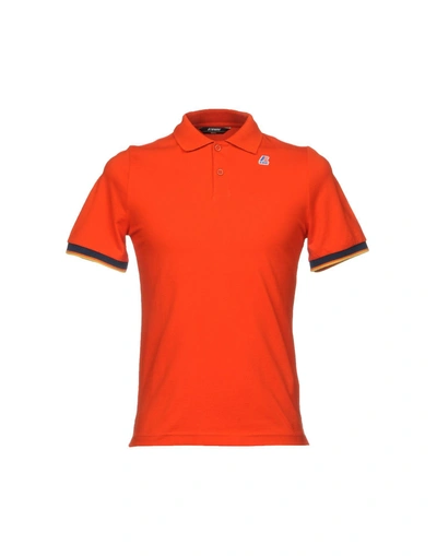 Shop K-way Polo Shirt In Orange
