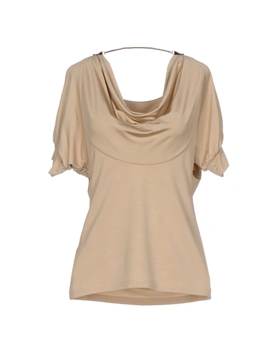 Shop Atos Lombardini T-shirt In Beige