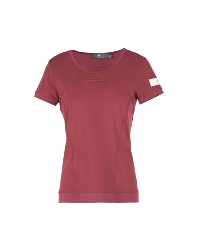Shop Adidas By Stella Mccartney Sports Bras And Performance Tops In Brick Red