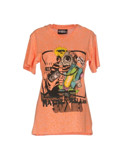 Shop Jeremy Scott T-shirts In Orange