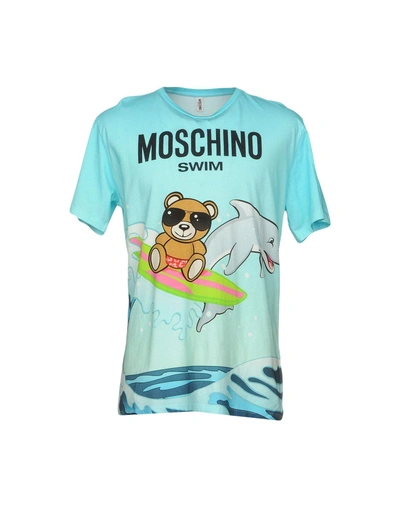 Moschino Swim T-shirts In Sky Blue | ModeSens