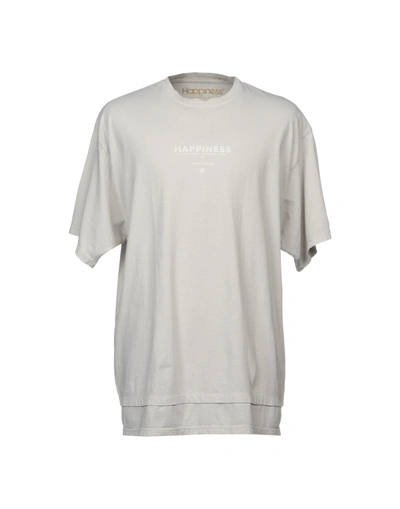 Shop Happiness T-shirts In Light Grey