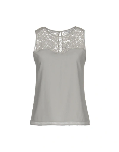 Shop Patrizia Pepe Tops In Light Grey