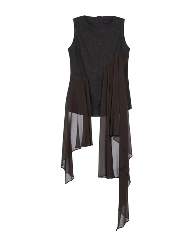 Shop Alessandro Dell'acqua Evening Top In Dark Brown